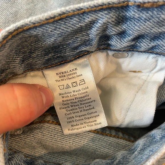 Everlane 27 The 90's Cheeky Jean Light Wash Patched Blue Denim Distressed - Picture 7 of 7